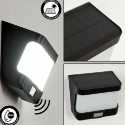 applique solaire Colchagua LED Noir, Blanc, 1 lumière, Détecteur de mouvement