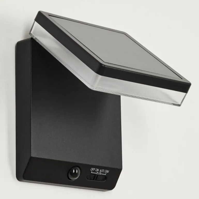 applique solaire Lonquimai LED Noir, 1 lumière, Détecteur de mouvement