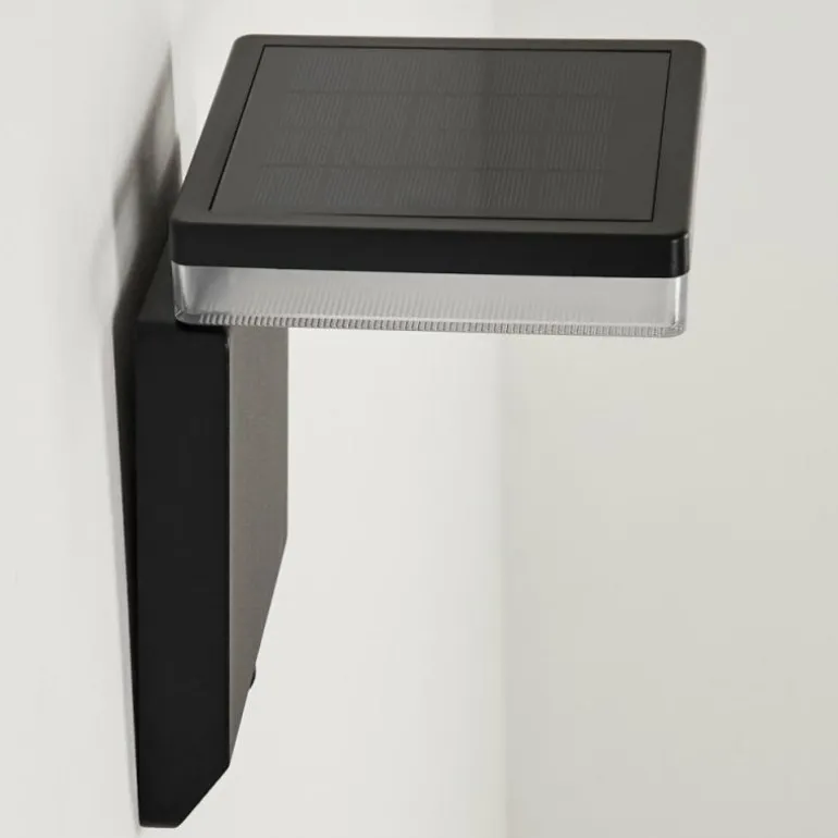 applique solaire Lonquimai LED Noir, 1 lumière, Détecteur de mouvement
