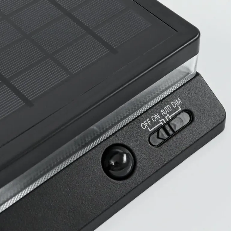 applique solaire Lonquimai LED Noir, 1 lumière, Détecteur de mouvement