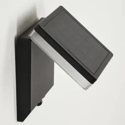applique solaire Lonquimai LED Noir, 1 lumière, Détecteur de mouvement
