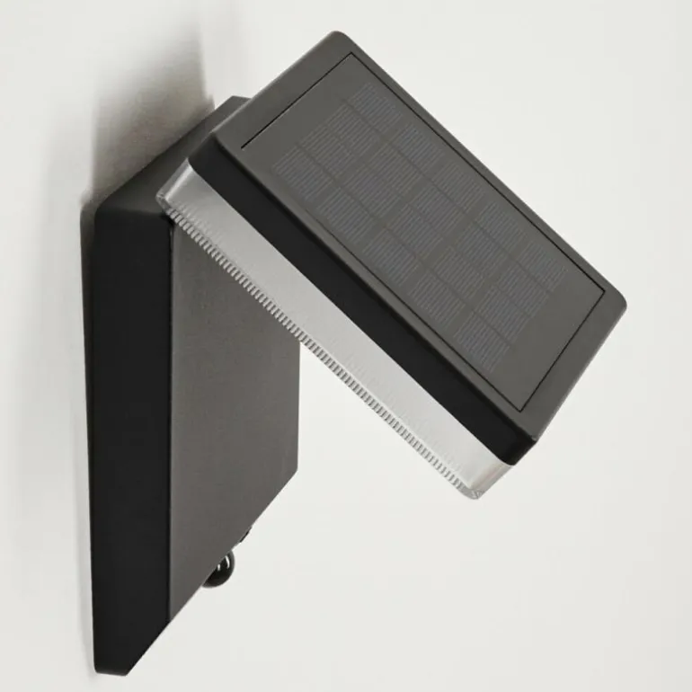 applique solaire Lonquimai LED Noir, 1 lumière, Détecteur de mouvement