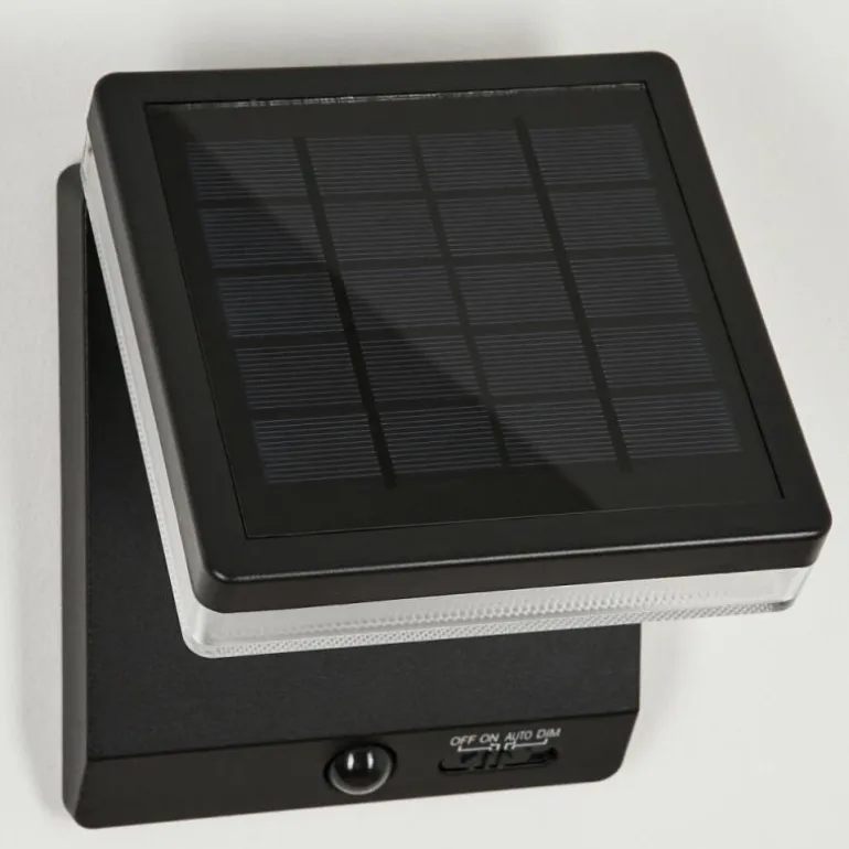 applique solaire Lonquimai LED Noir, 1 lumière, Détecteur de mouvement