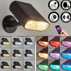 applique solaire Usmagama LED Noir, 1 lumière, Détecteur de mouvement