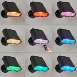 applique solaire Usmagama LED Noir, 1 lumière, Détecteur de mouvement