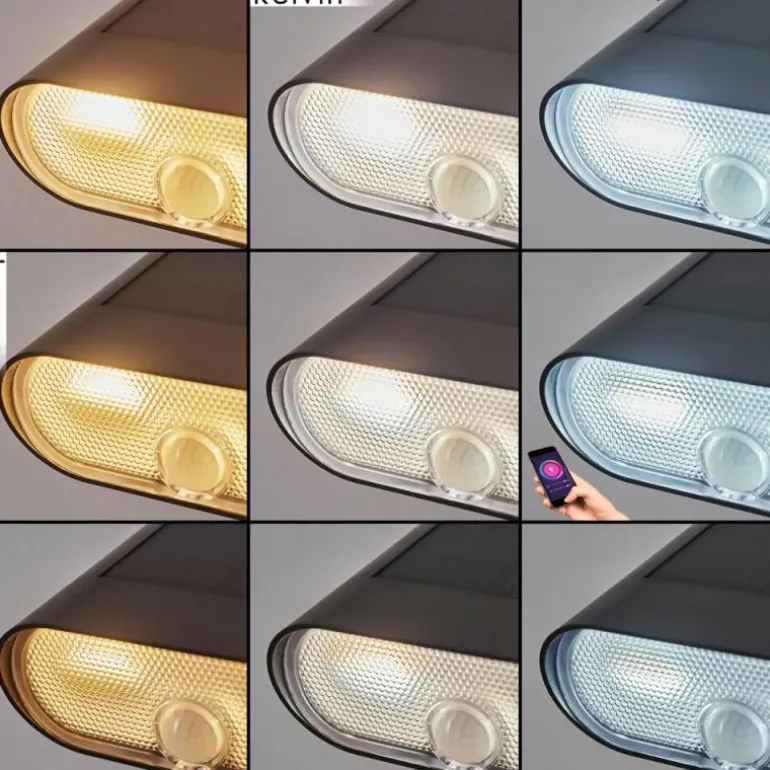 applique solaire Usmagama LED Noir, 1 lumière, Détecteur de mouvement