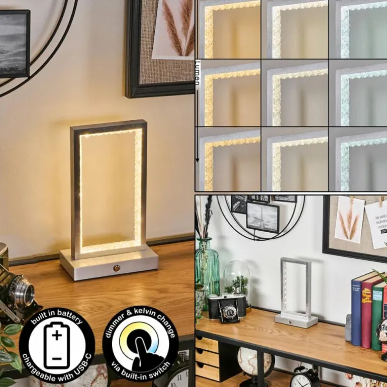 Arufe Lampe à poser LED Argenté, 1 lumière