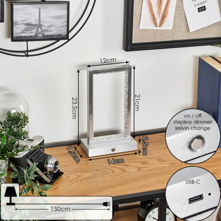 Arufe Lampe à poser LED Argenté, 1 lumière