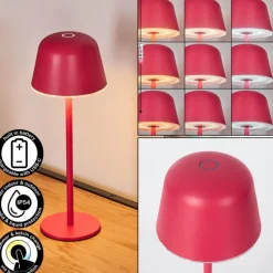 Asen Lampe de table d'extérieur, Lampe à poser LED Rose, 1 lumière