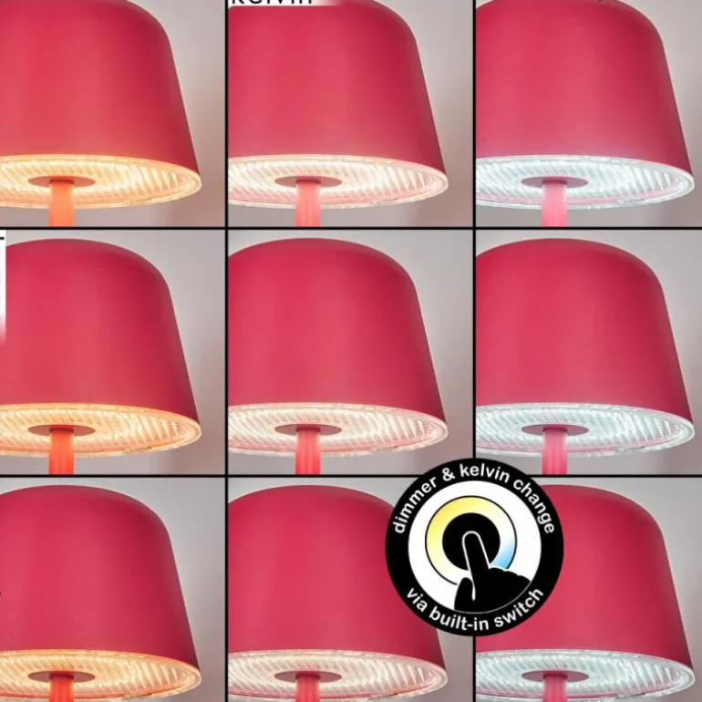 Asen Lampe de table d'extérieur, Lampe à poser LED Rose, 1 lumière