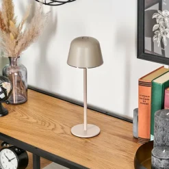 Asen Lampe de table d'extérieur, Lampe à poser LED Beige, 1 lumière
