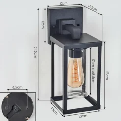 Avete Lampe murale d´extérieur Noir, 1 lumière