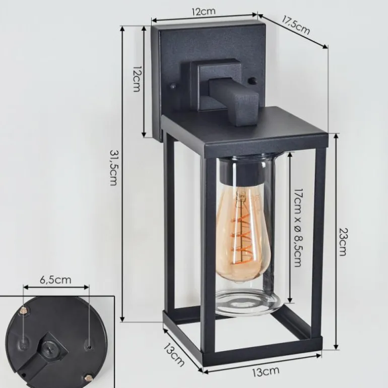 Avete Lampe murale d´extérieur Noir, 1 lumière