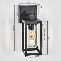 Avete Lampe murale d´extérieur Noir, 1 lumière