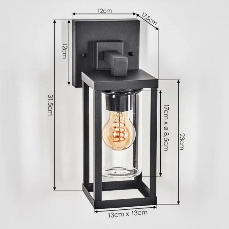 Avete Lampe murale d´extérieur Noir, 1 lumière