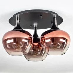 Azurara Plafonnier Chrome, Noir, 3 lumières