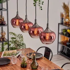 Azurara Suspension, Boule lumineuse, Suspension Noir, 4 lumières