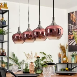 Azurara Suspension, Boule lumineuse, Suspension Noir, 4 lumières