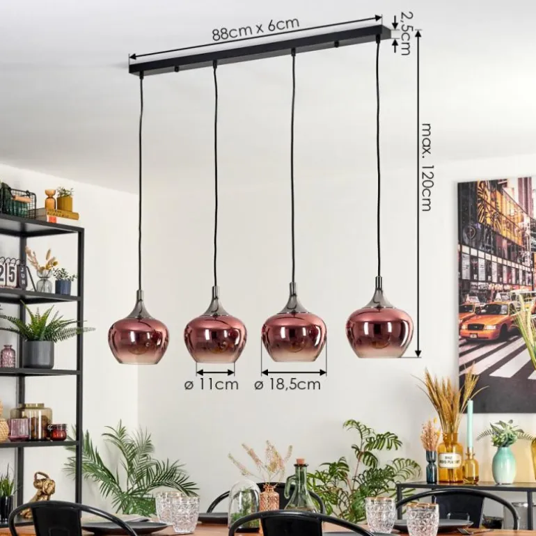 Azurara Suspension, Boule lumineuse, Suspension Noir, 4 lumières