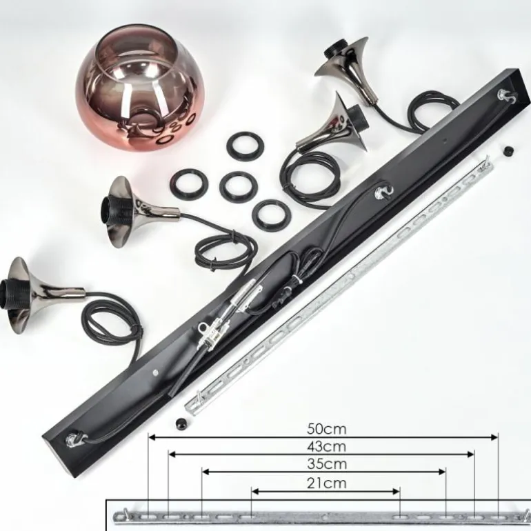 Azurara Suspension, Boule lumineuse, Suspension Noir, 4 lumières