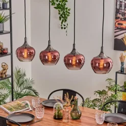 Azurara Suspension, Boule lumineuse, Suspension Noir, 4 lumières