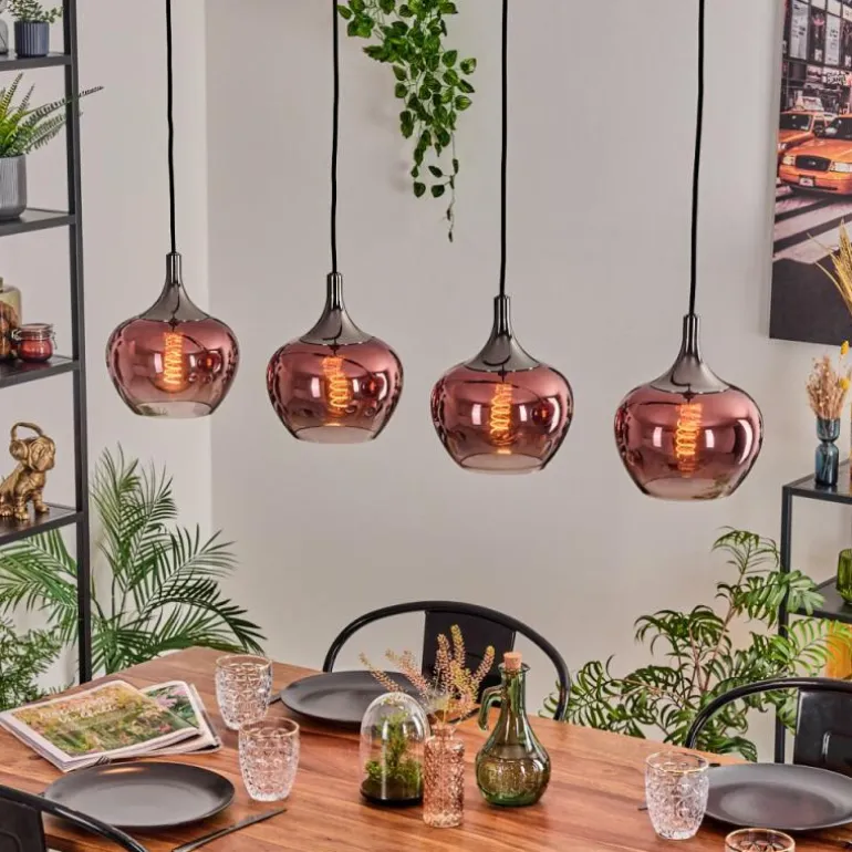 Azurara Suspension, Boule lumineuse, Suspension Noir, 4 lumières