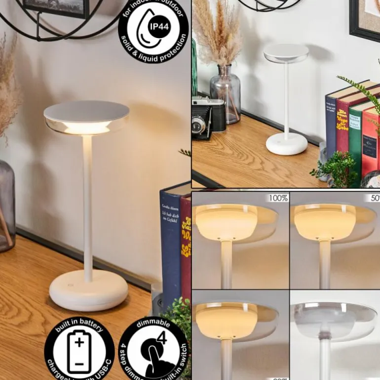 Baigorrita Lampe à poser LED Blanc, 1 lumière