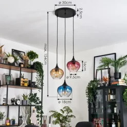 Ballebro Suspension, Suspension Noir, 3 lumières