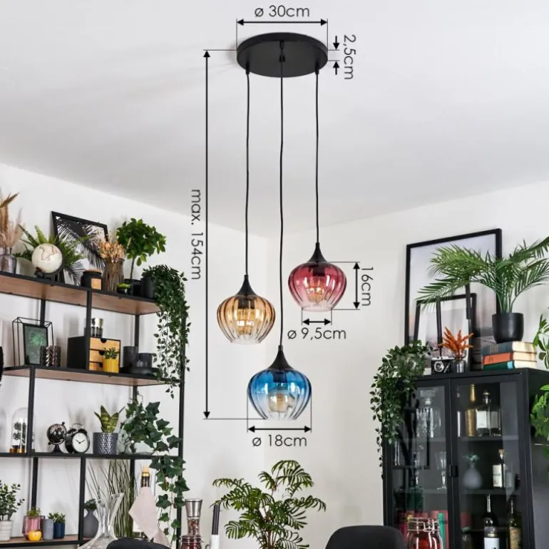 Ballebro Suspension, Suspension Noir, 3 lumières