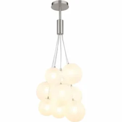 Ballgi Suspension Luminaires Globo Lighting Nickel mat, 9 lumières