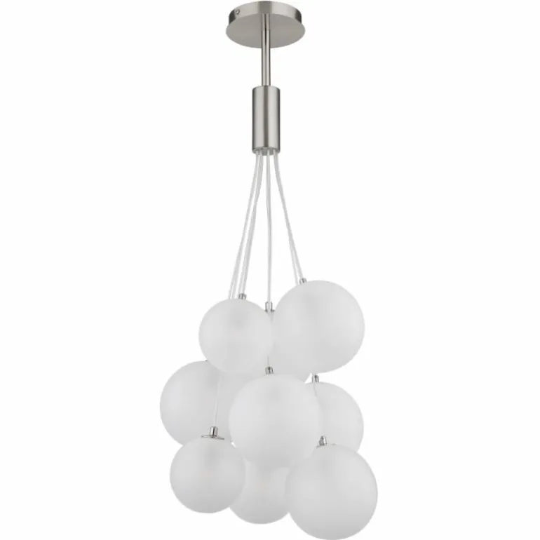 Ballgi Suspension Luminaires Globo Lighting Nickel mat, 9 lumières