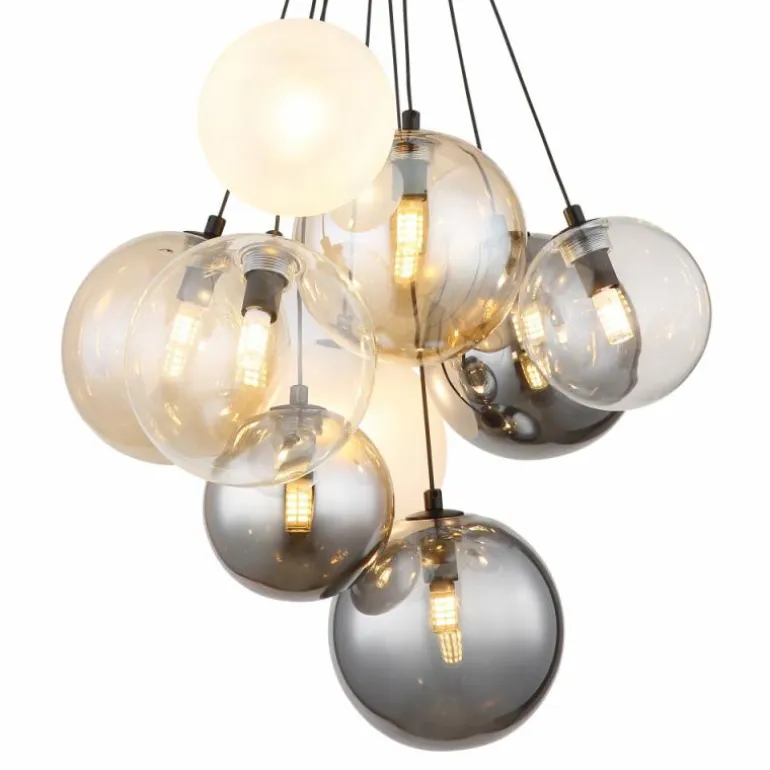 Ballgi Suspension Luminaires Globo Lighting Noir, 9 lumières