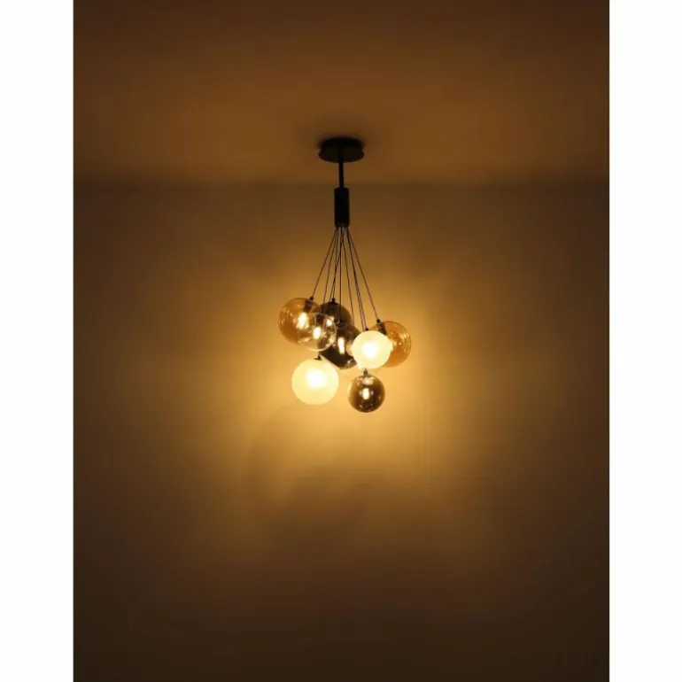 Ballgi Suspension Luminaires Globo Lighting Noir, 9 lumières
