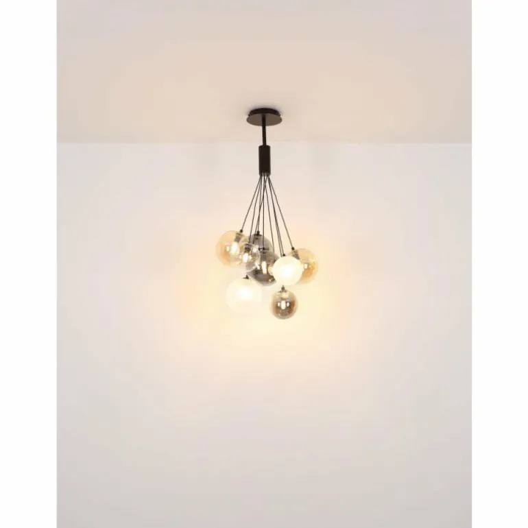 Ballgi Suspension Luminaires Globo Lighting Noir, 9 lumières
