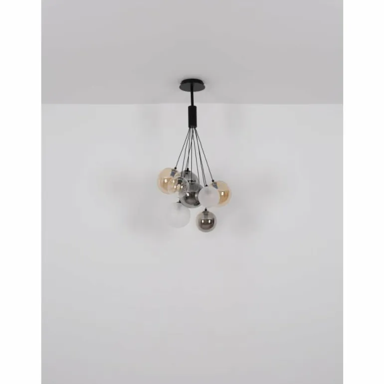 Ballgi Suspension Luminaires Globo Lighting Noir, 9 lumières