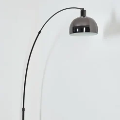 Baloca Lampadaire Chrome, Noir, 1 lumière