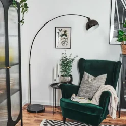 Baloca Lampadaire Chrome, Noir, 1 lumière