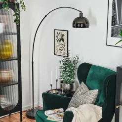 Baloca Lampadaire Chrome, Noir, 1 lumière