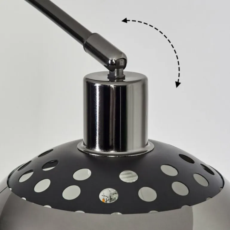 Baloca Lampadaire Chrome, Noir, 1 lumière