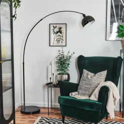 Baloca Lampadaire Chrome, Noir, 1 lumière
