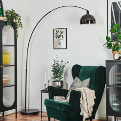 Baloca Lampadaire Chrome, Noir, 1 lumière