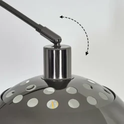Baloca Lampadaire Chrome, Noir, 1 lumière
