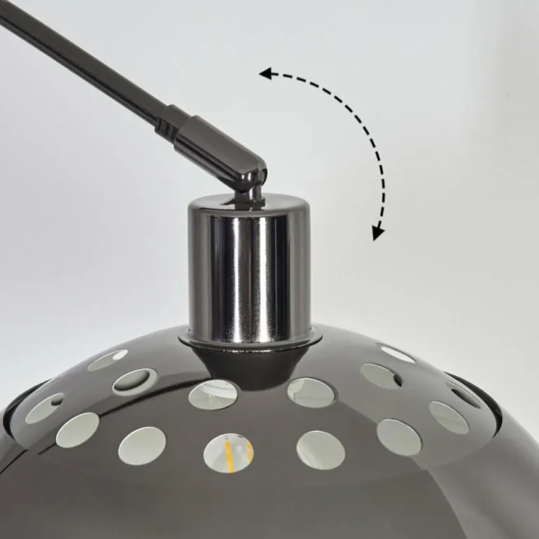 Baloca Lampadaire Chrome, Noir, 1 lumière