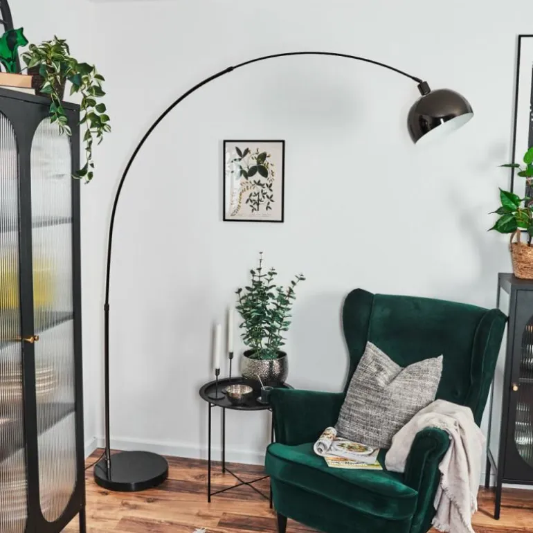 Baloca Lampadaire Chrome, Noir, 1 lumière