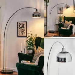 Baloca Lampadaire Chrome, Noir, 1 lumière