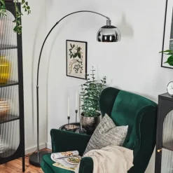 Baloca Lampadaire Chrome, Noir, 1 lumière