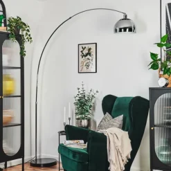 Baloca Lampadaire Chrome, Noir, 1 lumière