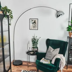 Baloca Lampadaire Chrome, Noir, 1 lumière