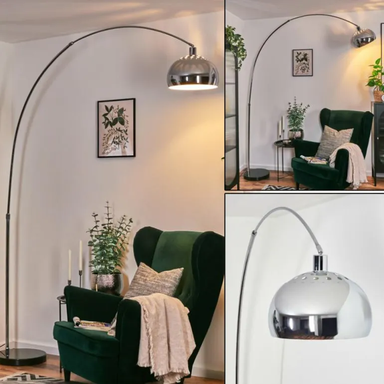 Baloca Lampadaire Chrome, Noir, 1 lumière