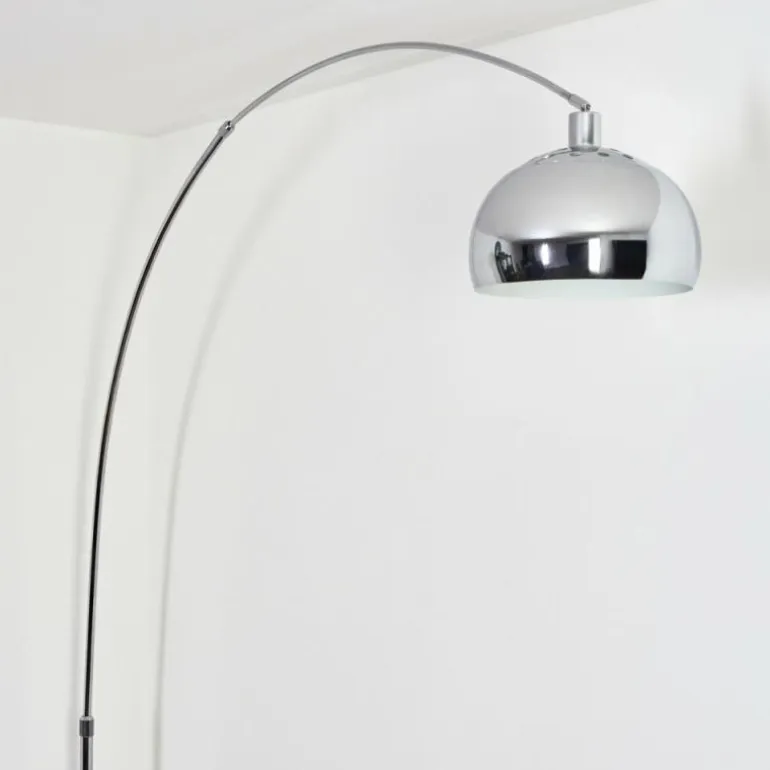 Baloca Lampadaire Chrome, Noir, 1 lumière